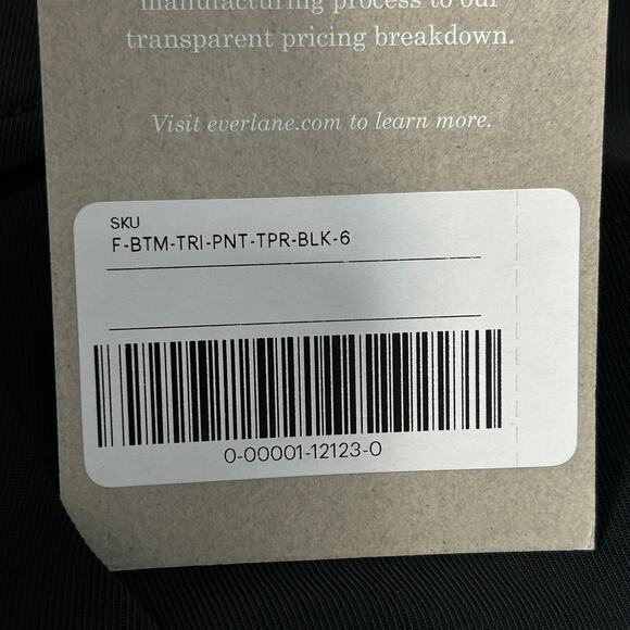 Everlane Japanese GoWeave Way-High Tapered Pant Black Women 6 NWT - Picture 14 of 14